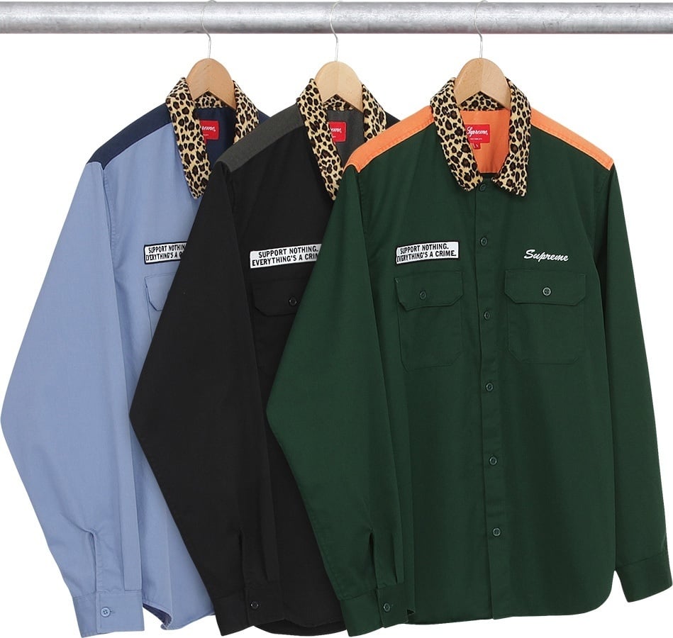 Leopard Collar Work Shirt